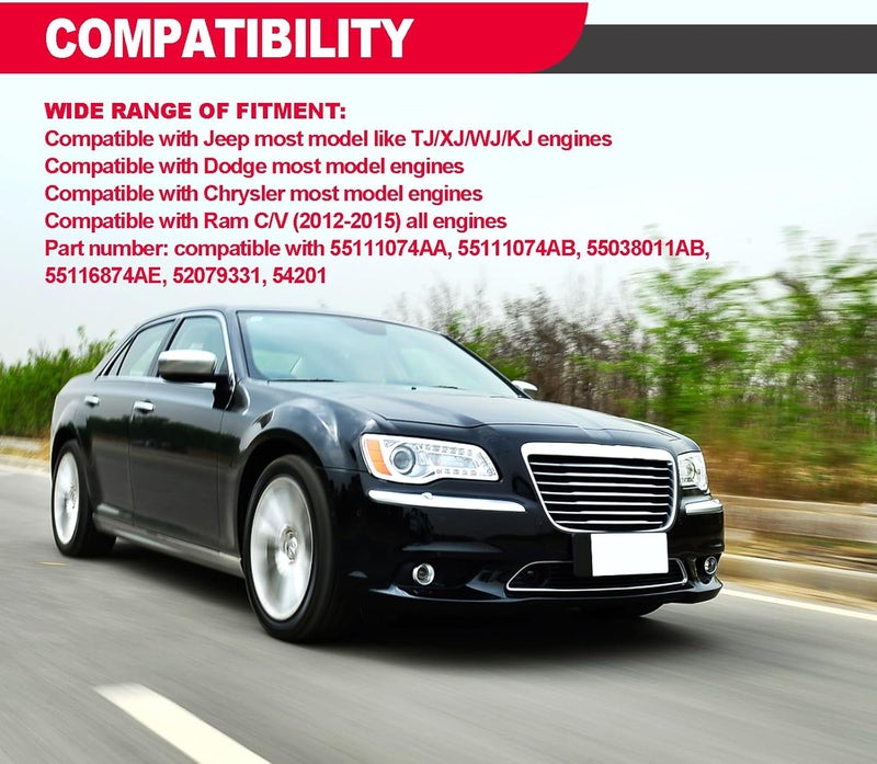 RBOKO 2 Pack Engine Coolant Reservoir Cap, Yellow Coolant Cap Compatible with Chrysler, Dodge, Jeep, Ram, Replacements 55111074AA, 55111074AB, 52079331, 54201 - Image 5